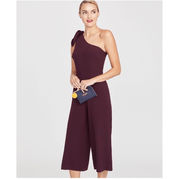 Rachel Roy Jumpsuit One Shoulder Cropped Wide Leg/  Royal Orchid Size 12‎ - Picture 1 of 12